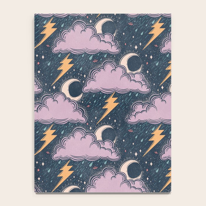 Stormy Night - midnight and lavender  Notebook Gallery Image 4