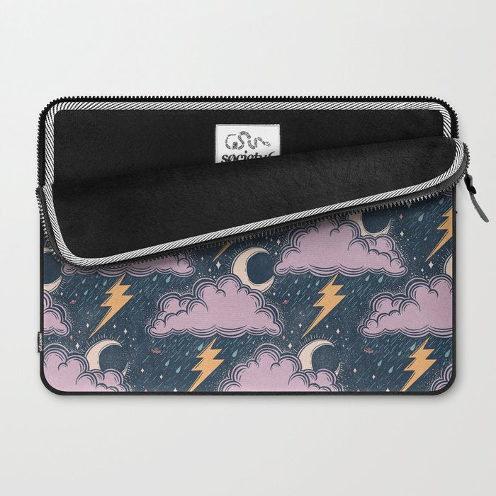 Stormy Night - midnight and lavender  Laptop Sleeve Gallery Image 2