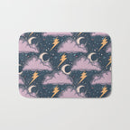 Stormy Night - midnight and lavender  Bath Mat Gallery Image 1