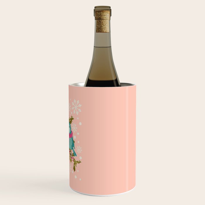 Winter Birds in Festive Scarves Wine Chiller Gallery Image 3
