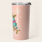 Winter Birds in Festive Scarves Travel Mug Gallery Image 2