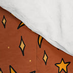 Vintage Sun and Star Print in Rust Comforter Gallery Image 4