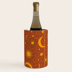 Vintage Sun and Star Print in Rust Wine Chiller Gallery Image 1