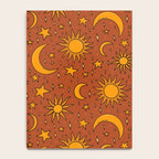 Vintage Sun and Star Print in Rust Notebook Gallery Image 4