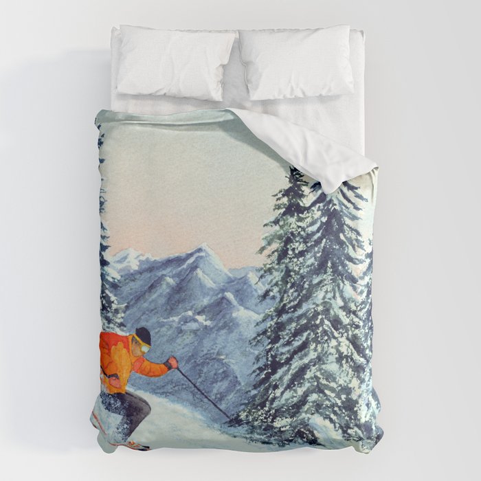 Skiing The Clear Leader Duvet Cover Gallery Image 1