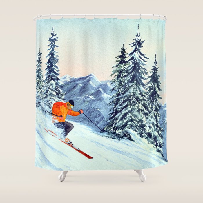 Skiing The Clear Leader Shower Curtain Gallery Image 1