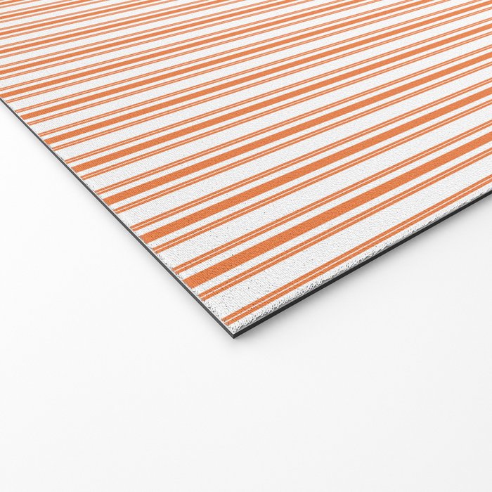 Classic Small Orange Soda French Mattress Ticking Double Stripes Welcome Mat Gallery Image 2