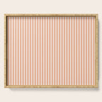 Classic Small Orange Soda French Mattress Ticking Double Stripes Serving Tray Gallery Image 1