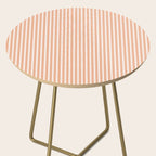 Classic Small Orange Soda French Mattress Ticking Double Stripes Side Table Gallery Image 2