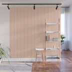 Classic Small Orange Soda French Mattress Ticking Double Stripes Wall Mural Gallery Image 1