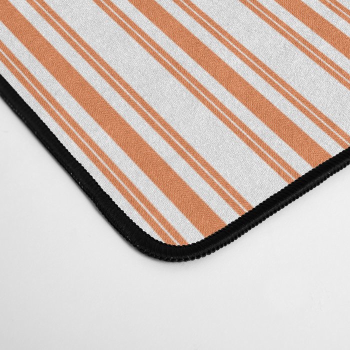 Classic Small Orange Soda French Mattress Ticking Double Stripes Desk Mat Gallery Image 4