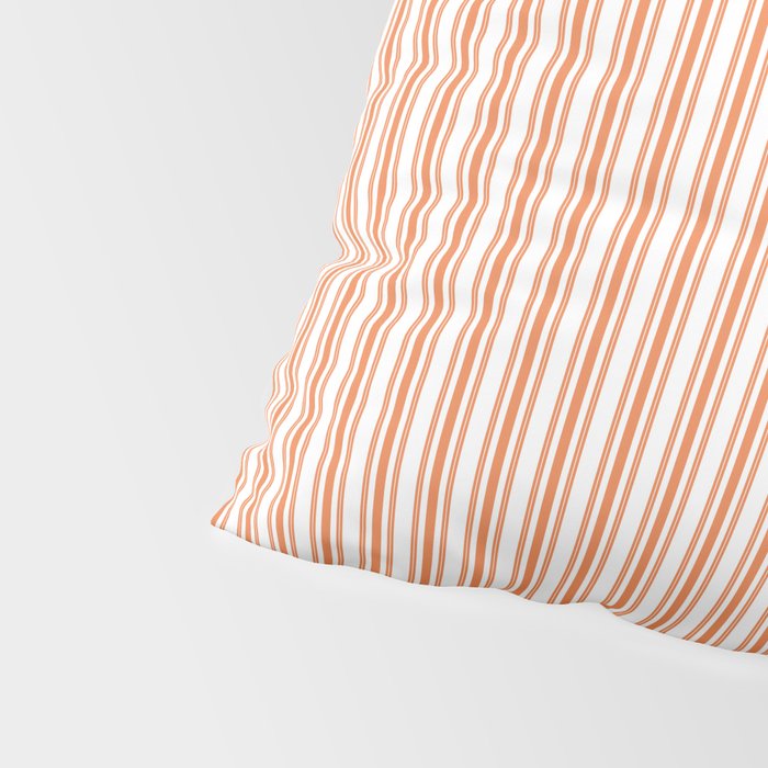 Classic Small Orange Soda French Mattress Ticking Double Stripes Pillow Sham Gallery Image 4