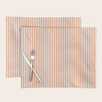 Classic Small Orange Soda French Mattress Ticking Double Stripes Placemat Gallery Image 1