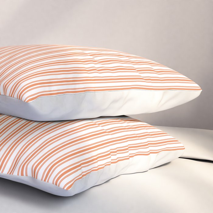 Classic Small Orange Soda French Mattress Ticking Double Stripes Pillow Sham Gallery Image 3