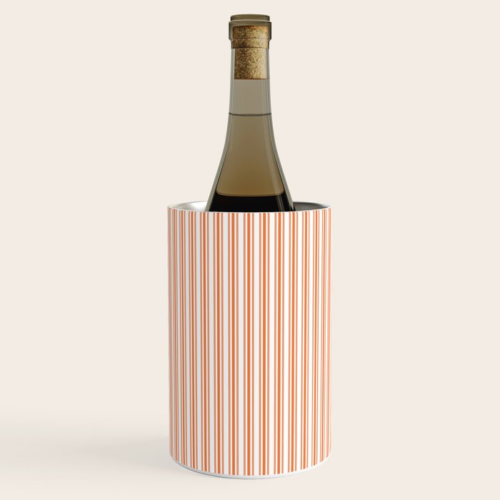 Classic Small Orange Soda French Mattress Ticking Double Stripes Wine Chiller Gallery Image 3