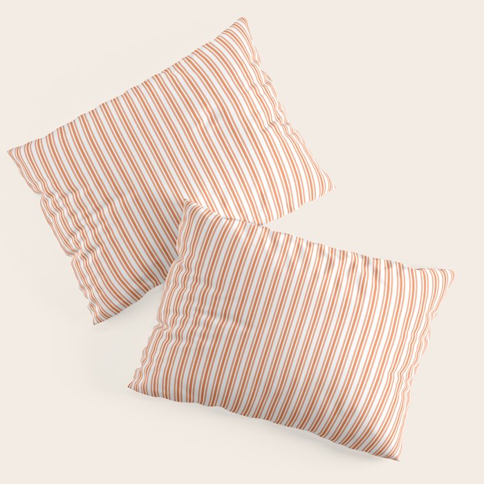 Classic Small Orange Soda French Mattress Ticking Double Stripes Pillow Sham Gallery Image 3