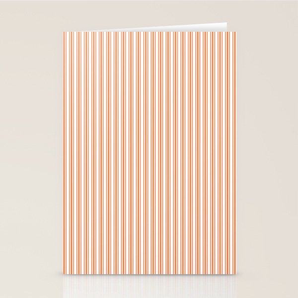 Classic Small Orange Soda French Mattress Ticking Double Stripes Stationery Card Gallery Image 1
