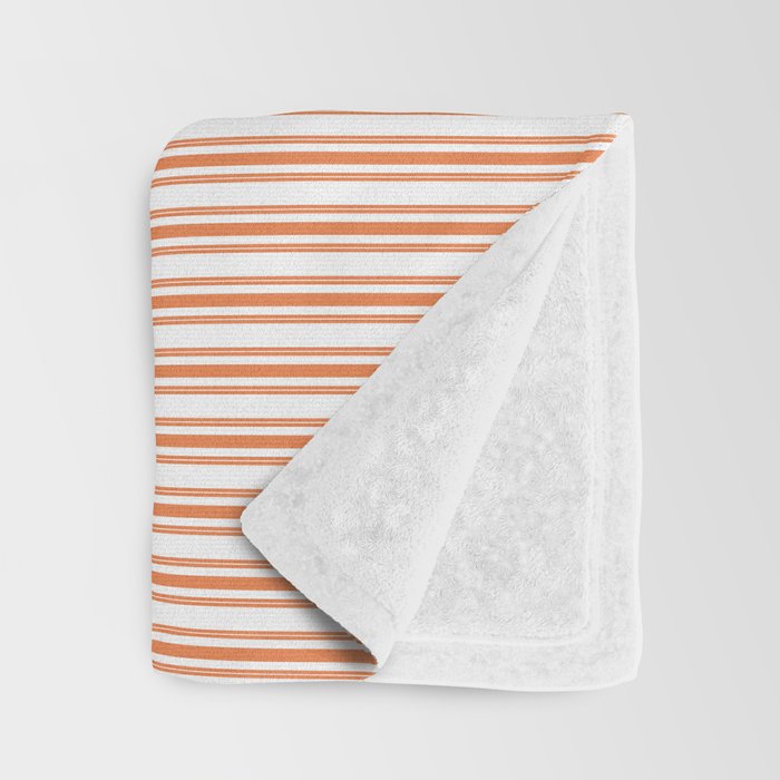 Classic Small Orange Soda French Mattress Ticking Double Stripes Throw Blanket Gallery Image 3