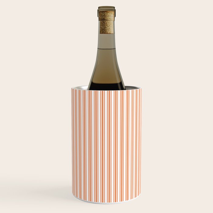 Classic Small Orange Soda French Mattress Ticking Double Stripes Wine Chiller Gallery Image 1