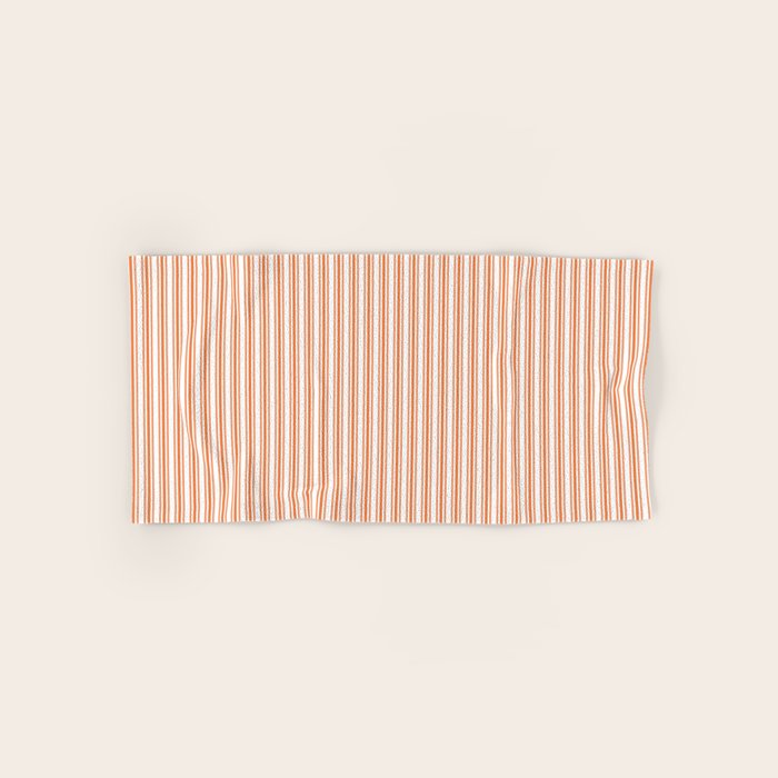 Classic Small Orange Soda French Mattress Ticking Double Stripes Bath Towel Gallery Image 1