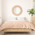 Classic Small Orange Soda French Mattress Ticking Double Stripes Duvet Cover Gallery Image 3