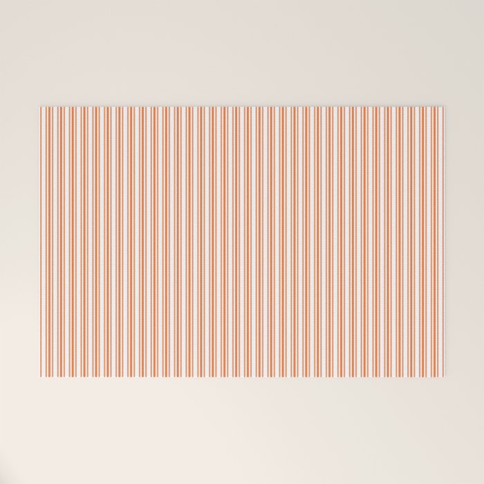 Classic Small Orange Soda French Mattress Ticking Double Stripes Welcome Mat Gallery Image 1