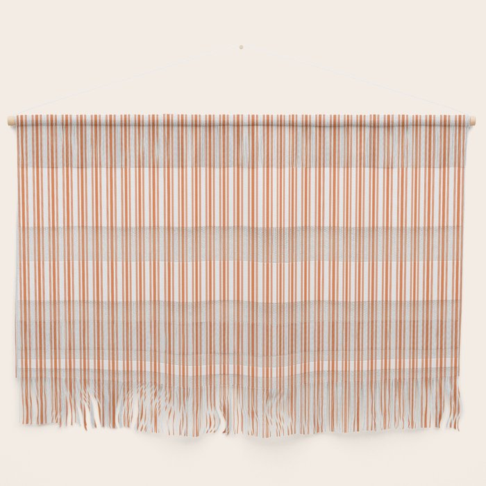 Classic Small Orange Soda French Mattress Ticking Double Stripes Wall Hanging Gallery Image 1