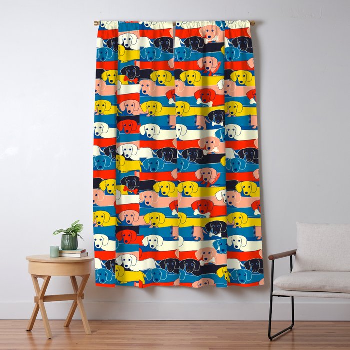 COLORED DOGS PATTERN 2 Window Curtain Gallery Image 5