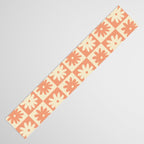 Peach And Off White Checkered Floral Pattern Table Runner Gallery Image 3