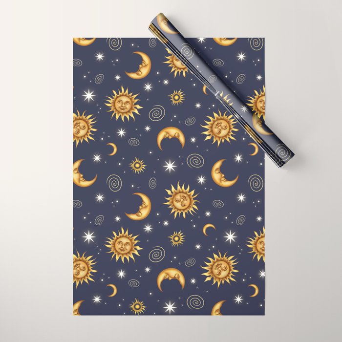 Vintage Celestial Mood Wrapping Paper Gallery Image 1