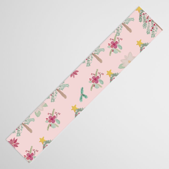 Christmas Pattern Pink Table Runner Gallery Image 3