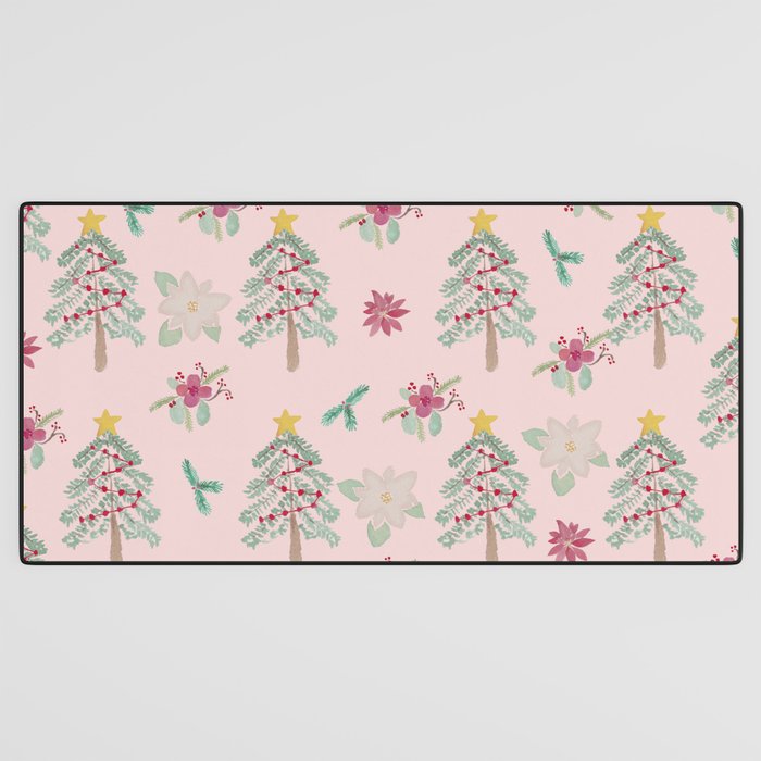 Christmas Pattern Pink Desk Mat Gallery Image 3