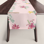Christmas Pattern Pink Table Runner Gallery Image 1