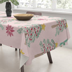 Christmas Pattern Pink Tablecloth Gallery Image 3