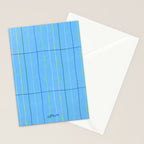 Textured Picnic Pattern in Sky Blue Stationery Card Gallery Image 2