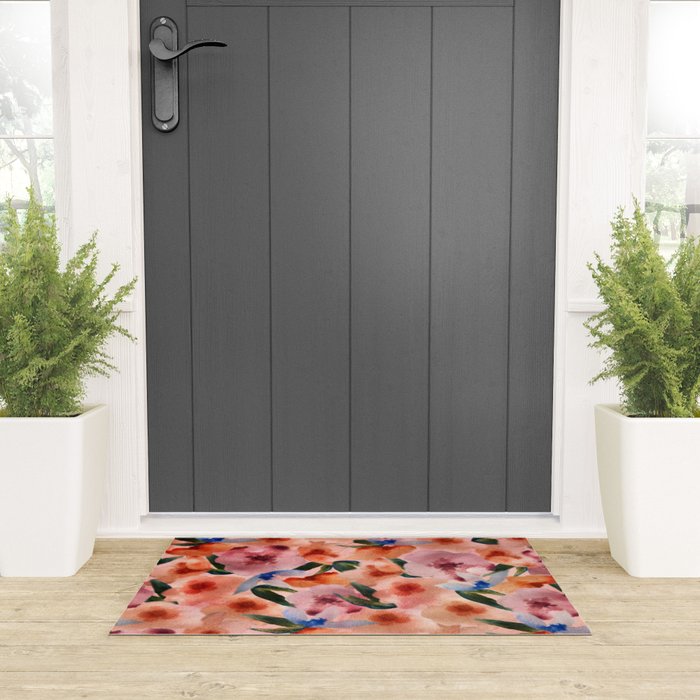 Water Floral Welcome Mat Gallery Image 3