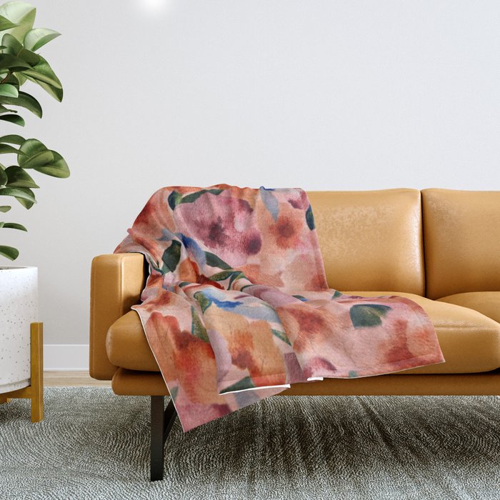 Water Floral Throw Blanket Gallery Image 1