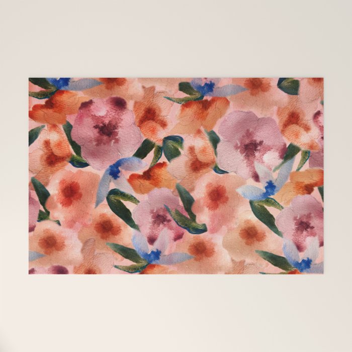 Water Floral Welcome Mat Gallery Image 1