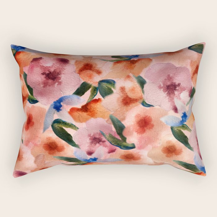 Water Floral Rectangular Pillow Gallery Image 2