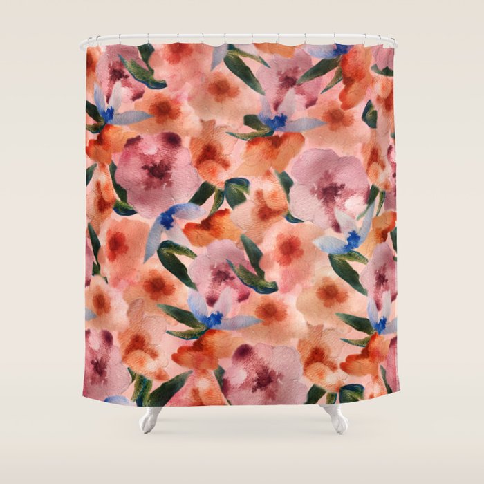Water Floral Shower Curtain Gallery Image 1