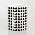 Clovers I Black and White Botanical Pattern Coffee Mug Gallery Image 4