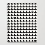 Clovers I Black and White Botanical Pattern Notebook Gallery Image 4