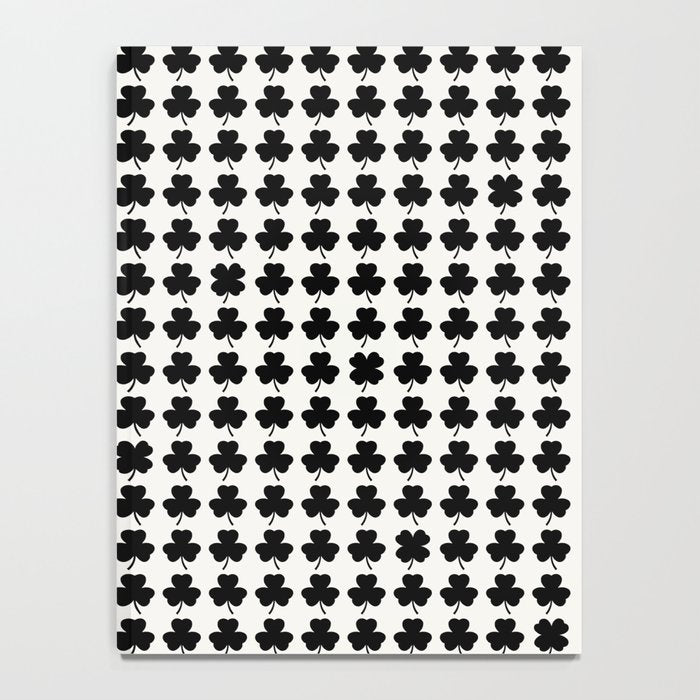 Clovers I Black and White Botanical Pattern Notebook Gallery Image 4