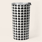 Clovers I Black and White Botanical Pattern Travel Mug Gallery Image 2