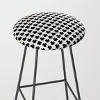 Clovers I Black and White Botanical Pattern Stool Gallery Image 2