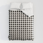 Clovers I Black and White Botanical Pattern Duvet Cover Gallery Image 6