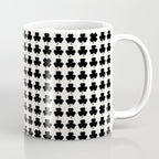 Clovers I Black and White Botanical Pattern Coffee Mug Gallery Image 1
