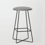 Clovers I Black and White Botanical Pattern Stool Gallery Image 1