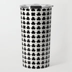 Clovers I Black and White Botanical Pattern Travel Mug Gallery Image 1