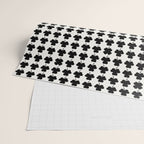 Clovers I Black and White Botanical Pattern Wrapping Paper Gallery Image 2